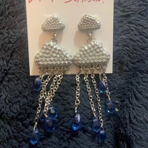 Elegant Silver and Blue Cloud Earrings